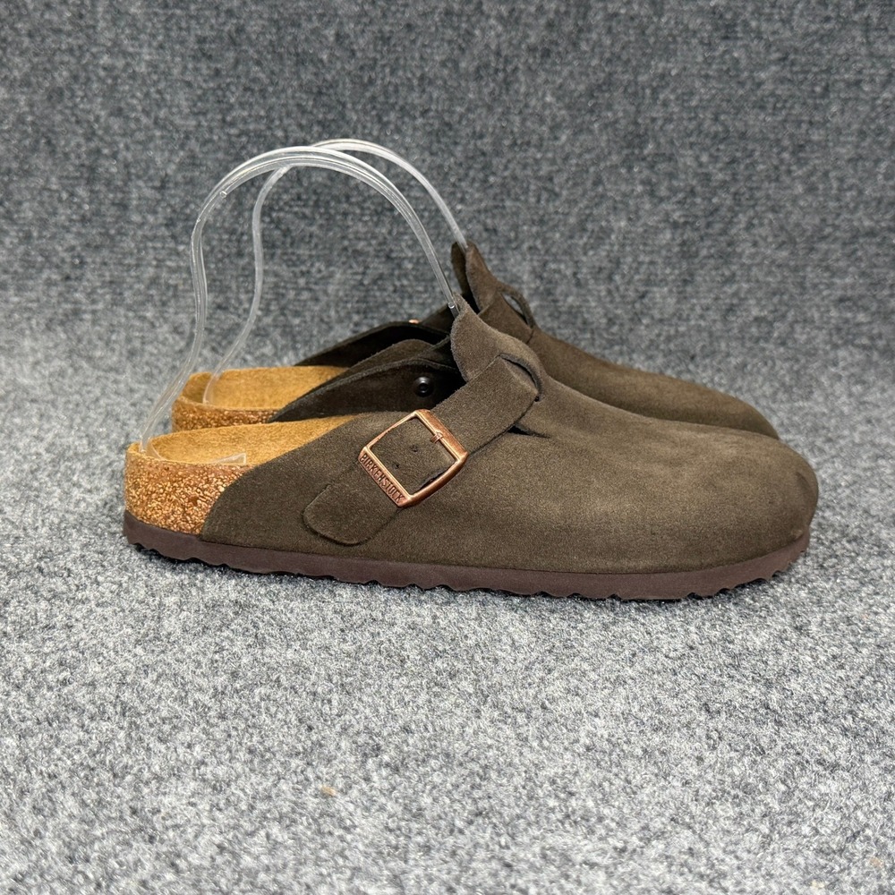 Birkenstock Boston Clogs Women's 7 Brown Suede Soft Footbed Slip On Sandal Shoes - Picture 3 of 14